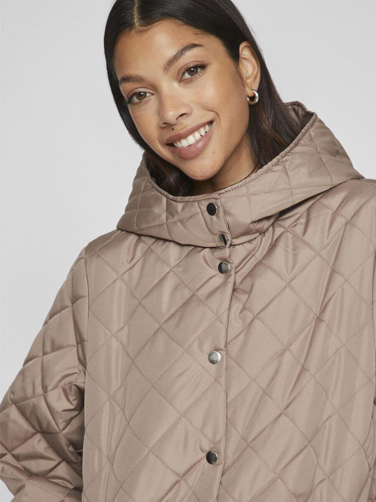 Tate Taupe Quilted Hooded Jacket