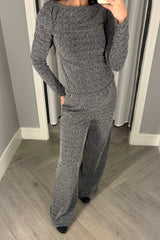 Jina Silver Lurex Top