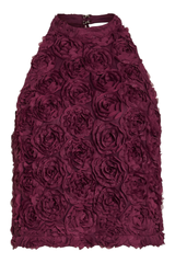 Sophia Wine Floral Halter Neck Top