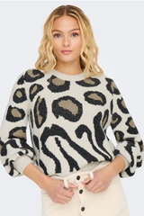 Lorraine Beige Animal Print Knit