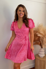 Michelle Pink Leopard Dress