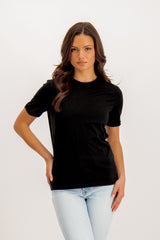 Ria Solid Tee In Black