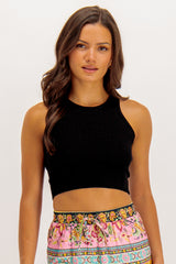 Taylor Cropped Black Tank Top