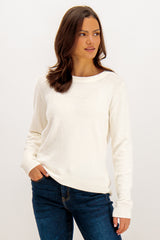 White Viril O-Neck Knit Jumper