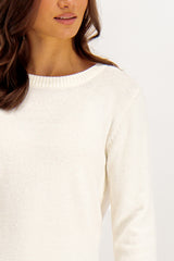 White Viril O-Neck Knit Jumper