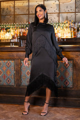 Jana Fringe Black Top