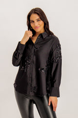 Leo Black Sequins Shirt