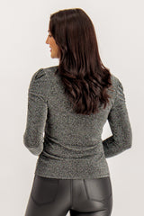 Black Shiny Glitter Top