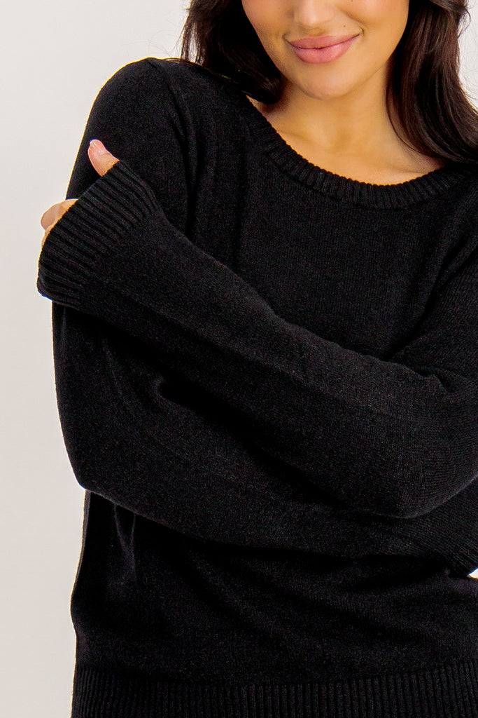 Viril O-Neck Black Knit
