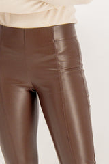 Chocolate Brown PU Leggings