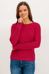 Dalo O-Neck Cerise Knit Jumper