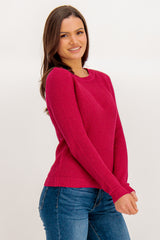 Dalo O-Neck Cerise Knit Jumper