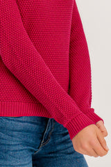 Dalo O-Neck Cerise Knit Jumper