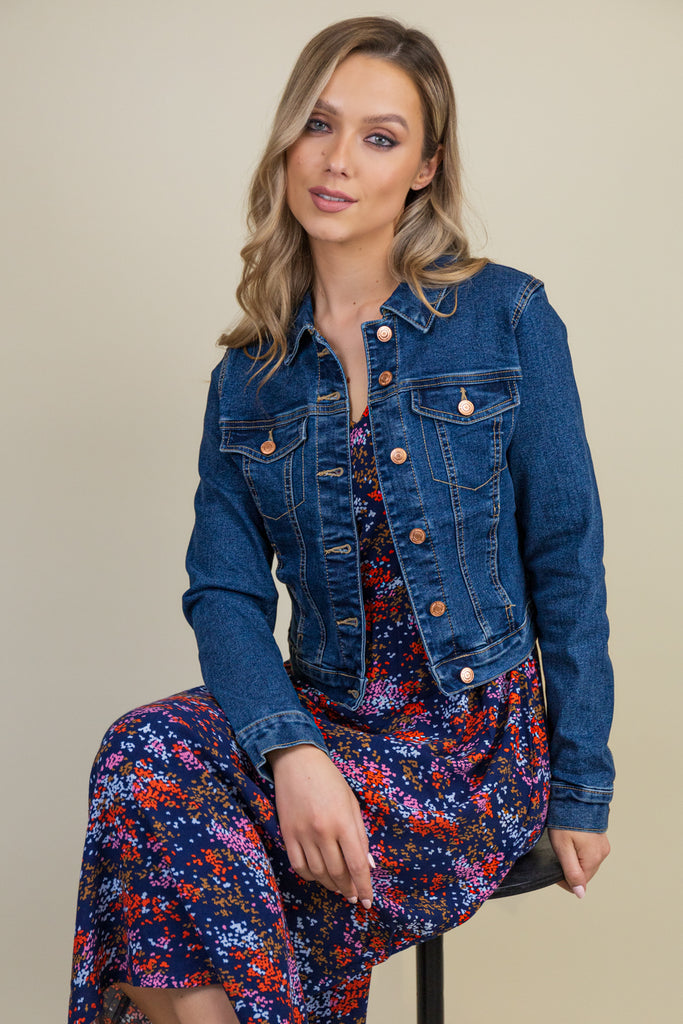 Luna Slim Medium Blue Denim Jacket