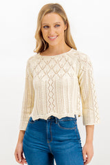 Ginger Birch Boat Neck Cropped Knit