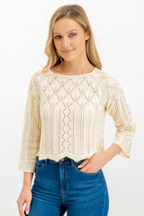 Ginger Birch Boat Neck Cropped Knit