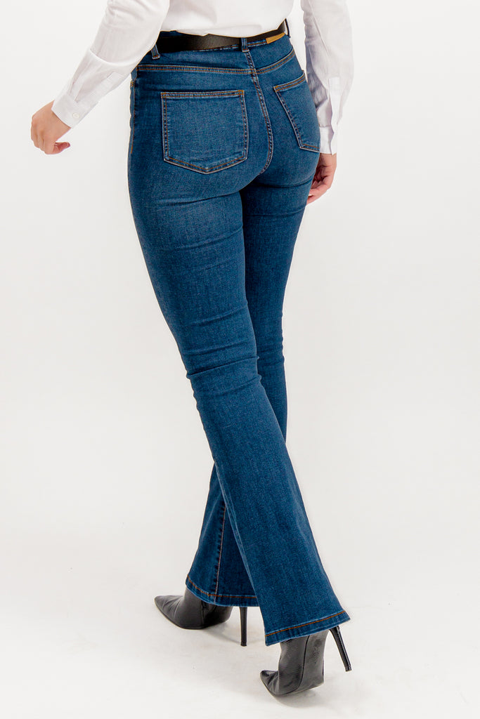 Sallie High Waisted Flare Blue Jeans