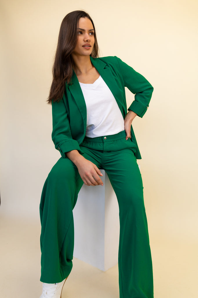 Leila Green Wide Leg Trousers