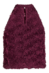 Sophia Wine Floral Halter Neck Top