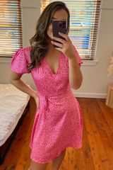 Michelle Pink Leopard Dress