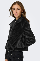 Macy Black Faux Fur Jacket