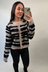 Alda Black & Beige Cardigan
