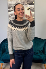 Simone Grey Printed Knit