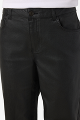 Yolanda Black Straight Leg Coated Jeans