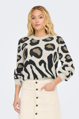 Lorraine Beige Animal Print Knit