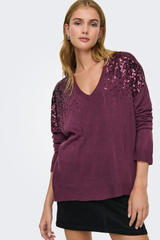 Starry Wine Sequins Knit