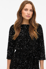 Faith Black Sequins Short Dress