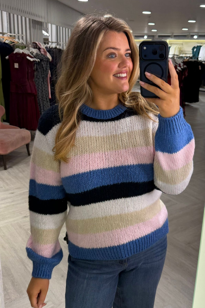 Dinea Navy/Blue Striped Knit