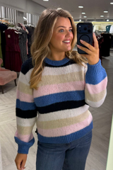Dinea Navy/Blue Striped Knit