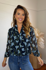 Whitney Navy & Blue Banded Top