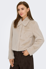 Macy Cream Faux Fur Jacket