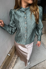 Kaz Gold Button Green Shirt