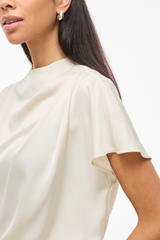 Elmina Cream Funnel Neck Top