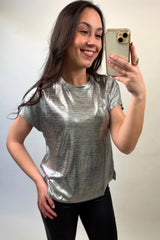 Hannan Silver Lurex Top