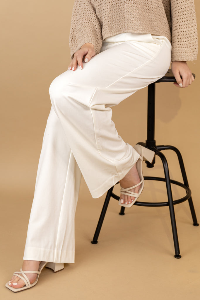 Lisa Wide Leg Cream Trousers