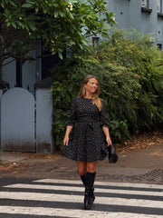 Becca Black Floral Short Dress
