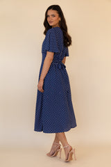 Navy & White Polka Dot Niko Dress