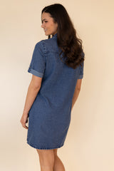Jennie Short Medium Blue Denim Dress