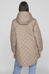 Tate Taupe Quilted Hooded Jacket