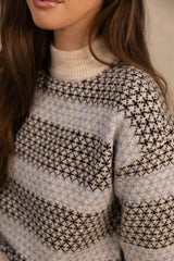 Trixie Fair Isle Black & Beige Knit