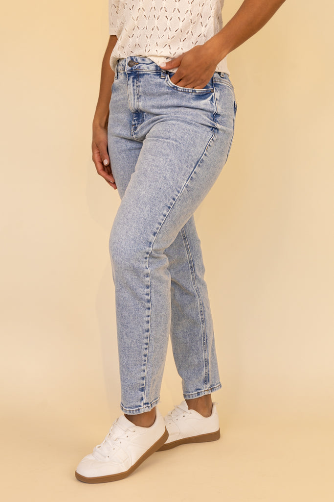 Moni Light Blue Washed High Waisted Jeans