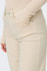 Blush Ecru Mid Waist Straight Leg Jeans