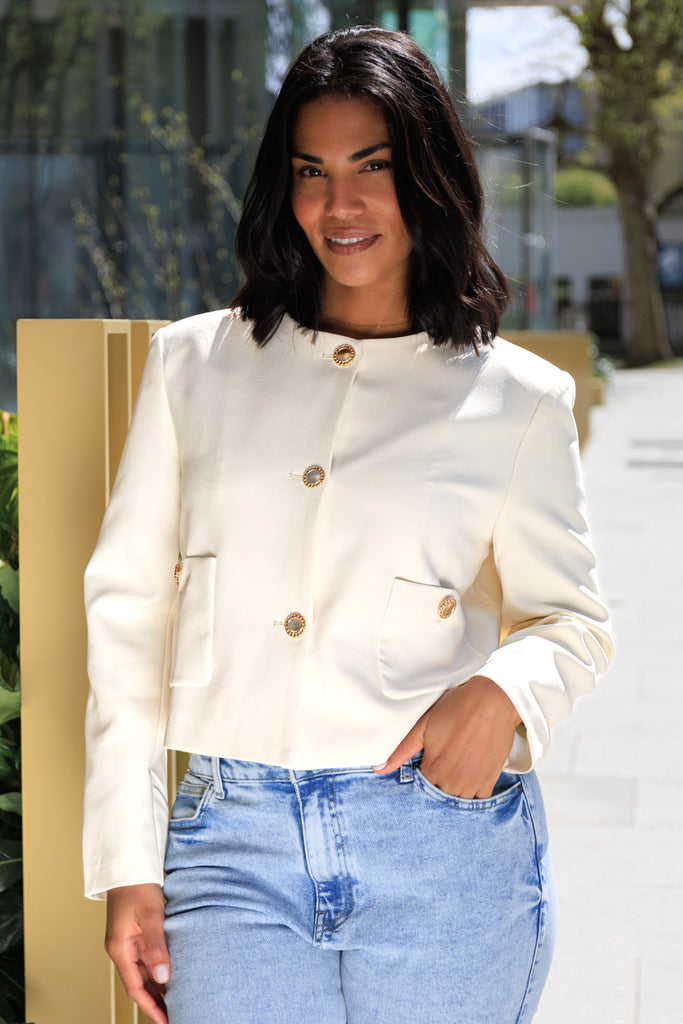 Alice Cream Buttoned Blazer