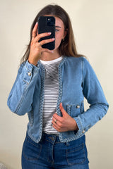 Henriette Light Blue Denim Braided Jacket