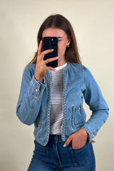 Henriette Light Blue Denim Braided Jacket