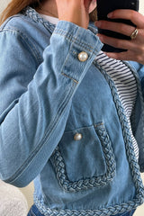 Henriette Light Blue Denim Braided Jacket